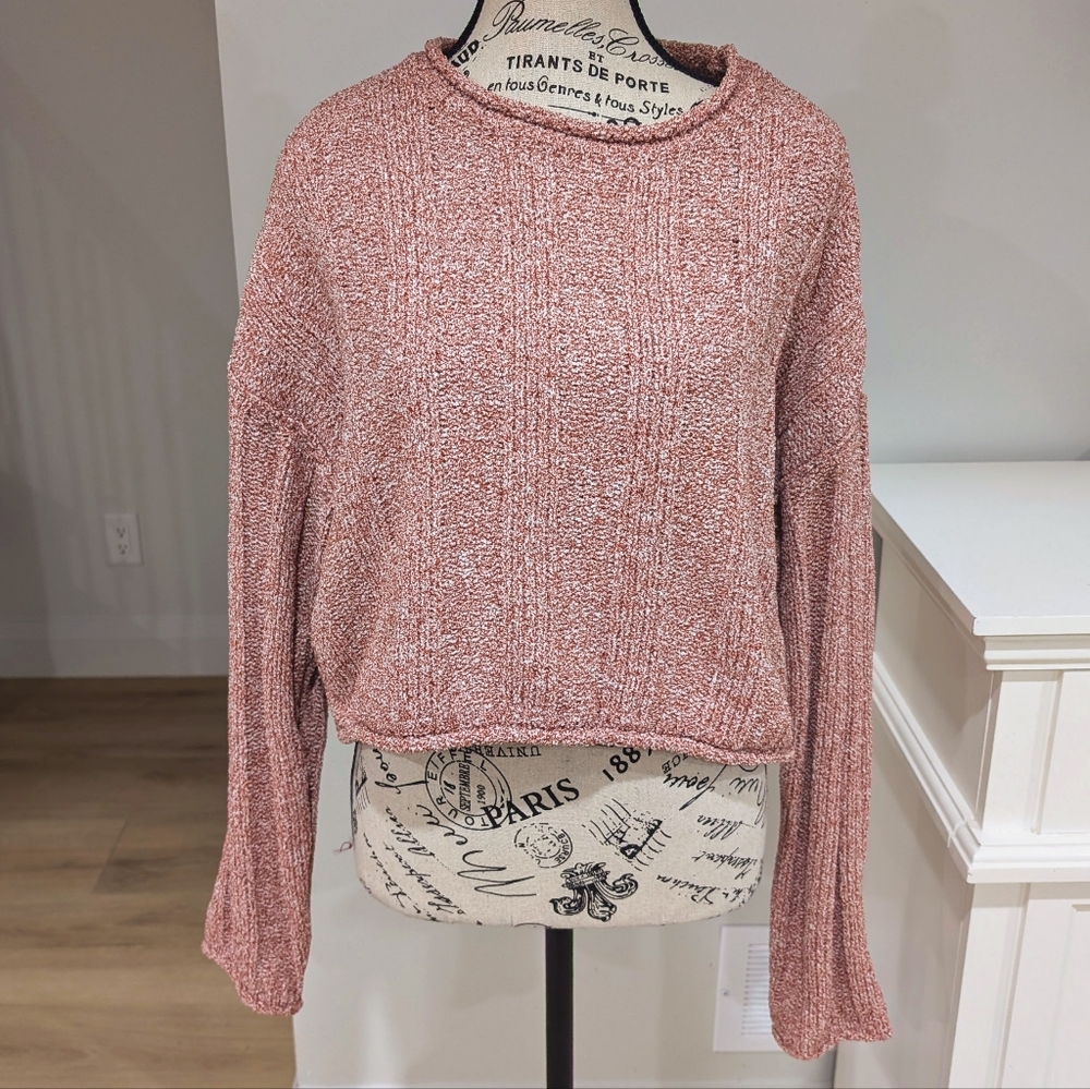 ARIZONA JEAN CO. | Women's Rusty Red  Oversized Cropped Soft Sweater